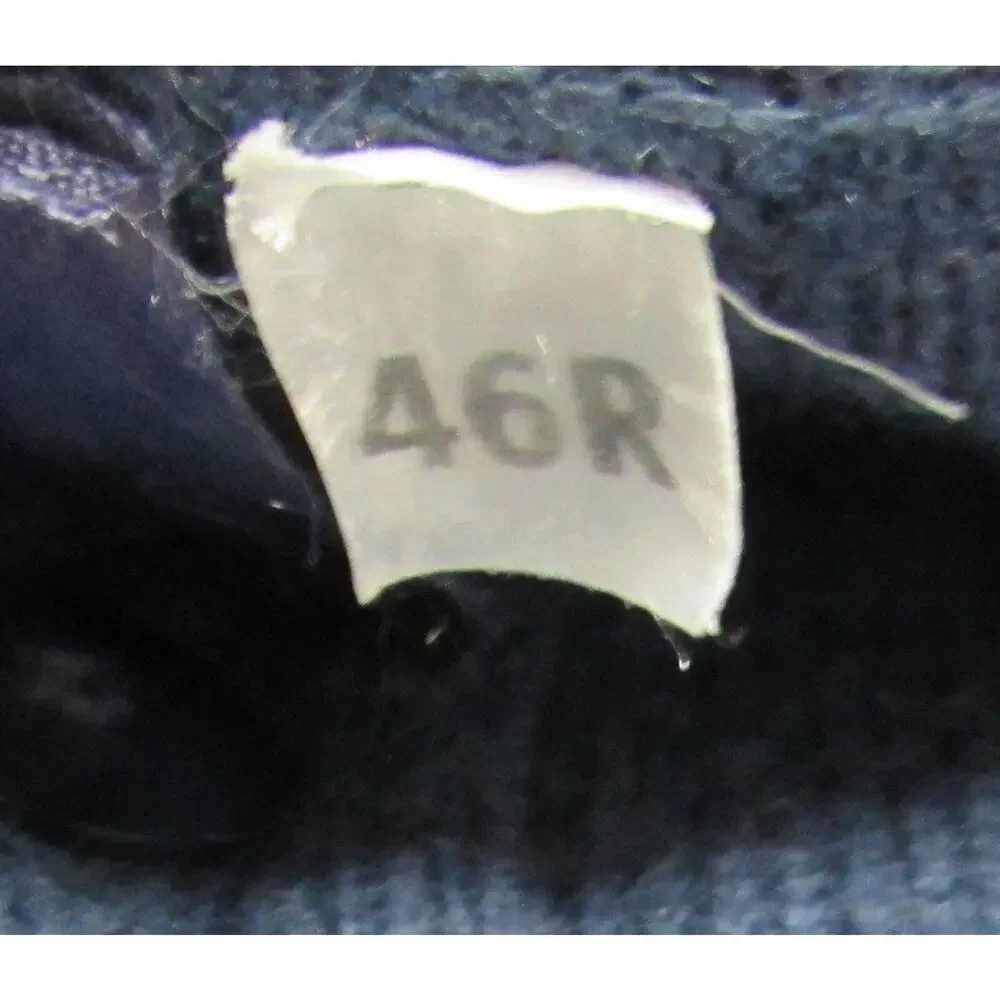 MEN'S size 46 R MILITARY EQUIP MEHLIN & ESTEY NAVY BLUE SWEATER ELBOW PATCHES